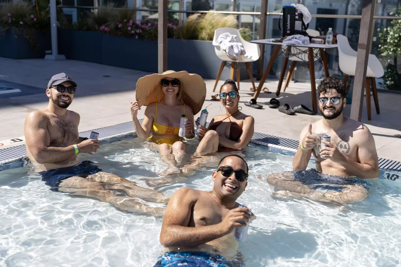 group picture in the pool