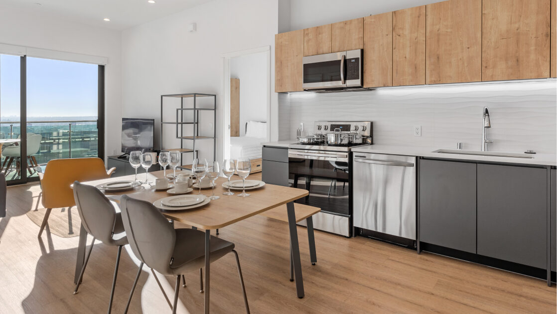 dining and kitchen room