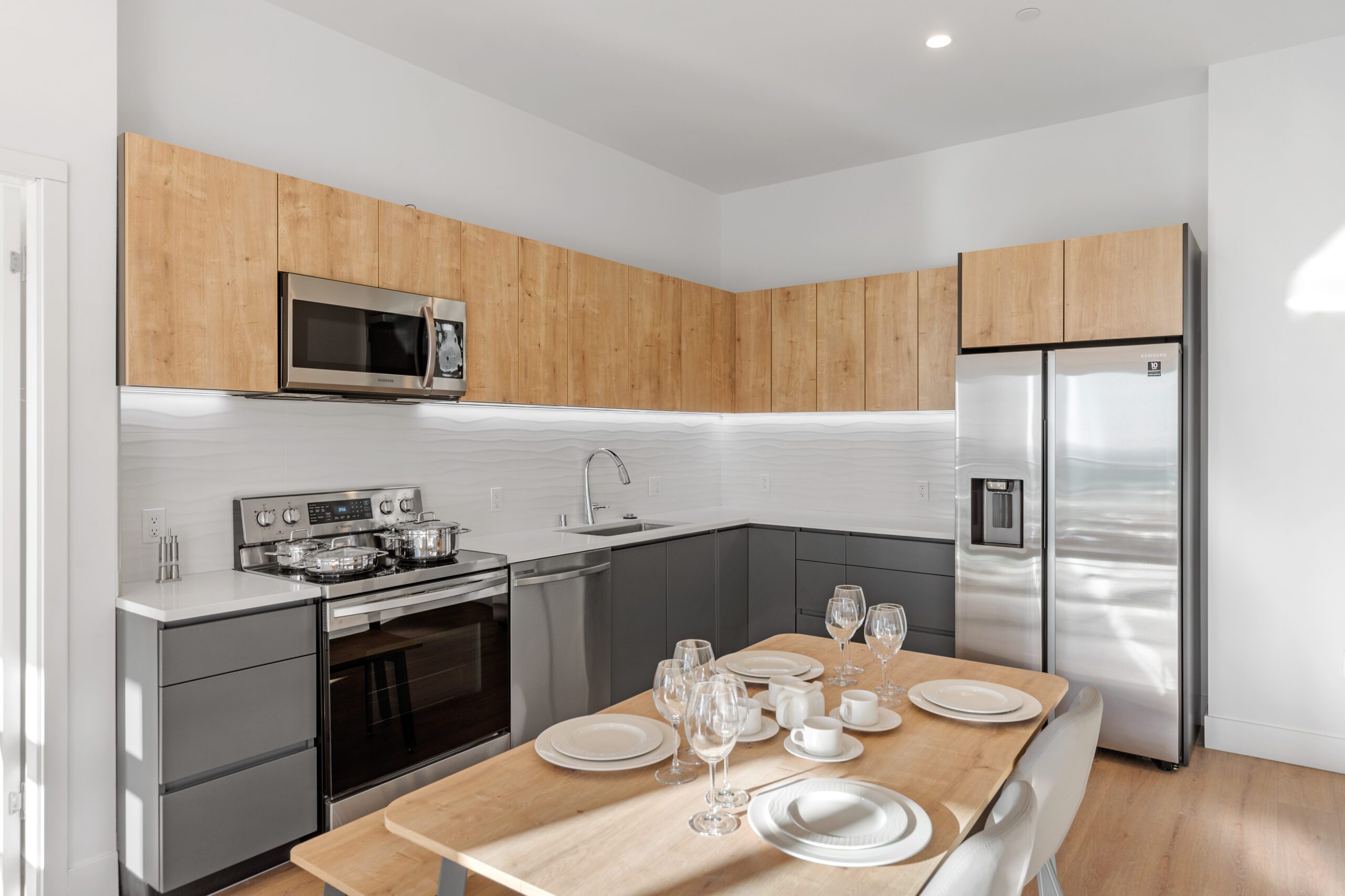 kitchen and dining area